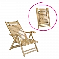 Zahradní polohovací křeslo, přírodní, bambus, URSEL