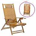Zahradní polohovací křeslo, přírodní, bambus, VARDON