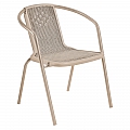 Zahradní stohovatelná židle, champagne, ocel/plast, FRENY