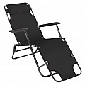 Zahradní polohovací křeslo, černá, REGED