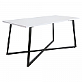 Konferenční stolek, bílá/černá, BERTEL