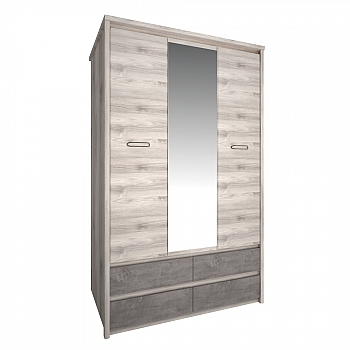Skříň se zrcadlem 3D4S, kaštan nairobi/onyx, JESI NEW