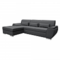 Sedací souprava, šedá látka, levá, PEDRA ROH