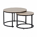 Konferenční stolky, set 2 ks, dub sonoma/černá, TARNI