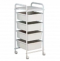 Pojízdný regál, bílá, SUFIK