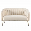 Designový 2-sed, béžová Velvet látka/gold chrom-zlatý, BAGY