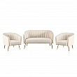 Designový 2-sed, béžová Velvet látka/gold chrom-zlatý, BAGY