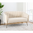 Designový 2-sed, béžová Velvet látka/gold chrom-zlatý, BAGY