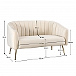 Designový 2-sed, béžová Velvet látka/gold chrom-zlatý, BAGY