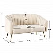 Designový 2-sed, béžová Velvet látka/gold chrom-zlatý, BAGY
