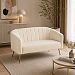 Designový 2-sed, béžová Velvet látka/gold chrom-zlatý, BAGY