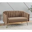 Designový 2-sed, hnědá Velvet látka/gold chrom-zlatý, BAGY