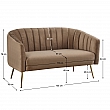 Designový 2-sed, hnědá Velvet látka/gold chrom-zlatý, BAGY