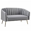 Designový 2-sed, šedá Velvet látka/gold chrom-zlatý, BAGY