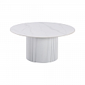 Konferenční stolek, bílý mramor/MDF, průměr 80 cm, MAHIR TYP 1