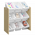 Organizér/regál na hračky, přírodní/bílá, BOIS