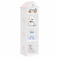 Dětská knihovna, bílá/růžová, MAISON TYP 2