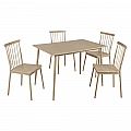 Jídelní set 1+4, přírodní/vzor buk, SENDO