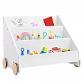 Dětská knihovna s kolečky, bílá, BERUS