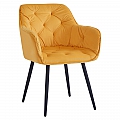 Designové křeslo, žlutá Velvet látka, FEDRIS NEW