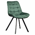 Jídelní židle, tmavě zelená Velvet látka/černá, SAMIRA