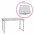 Skládací kempinkový stůl, 120 cm, hliník/MDF, KEPI TYP 1