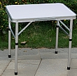 Skládací kempinkový stůl, 60 cm, hliník/MDF, KEPI TYP 2