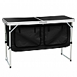 Skládací kempinkový stůl s organizérem, 120 cm, hliník/MDF, KEPI TYP 3