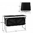 Skládací kempinkový stůl s organizérem, 120 cm, hliník/MDF, KEPI TYP 3