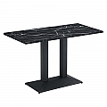 Jídelní bistro stůl, černý mramor/černá, 120x60 cm, RINALDO TYP 2