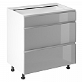 Spodní skříňka, bílá/šedá extra vysoký lesk HG, AURORA D80S3