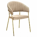 Designové jídelní křeslo, béžová Velvet látka/gold chrom zlatý, DASMIN NEW TYP 1