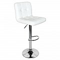 Barová židle, ekokůže bílá/chrom, KANDY 2 NEW