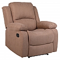 Relaxační polohovací křeslo, hnědá látka, ASKOY NEW