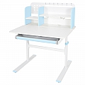 Rostoucí psací stůl, modrá/bílá, ADAN