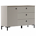 Komoda, šedohnědá Taupe/dub silverjack, DOMCA 1D3S