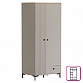 Skříň, šedohnědá Taupe/dub silverjack, DOMCA 2D1S