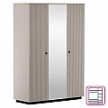 Skříň se zrcadlem, šedohnědá Taupe/dub silverjack, DOMCA 3D