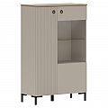 Nízká vitrína, šedohnědá Taupe/dub silverjack, DOMCA 1D1W/140
