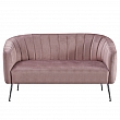 Designový 2-sed, růžová Velvet látka/chrom-stříbrný, BAGY