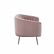 Designový 2-sed, růžová Velvet látka/chrom-stříbrný, BAGY