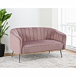 Designový 2-sed, růžová Velvet látka/chrom-stříbrný, BAGY