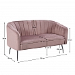 Designový 2-sed, růžová Velvet látka/chrom-stříbrný, BAGY