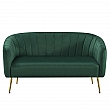 Designový 2-sed, tmavě zelená Velvet látka/gold chrom-zlatý, BAGY