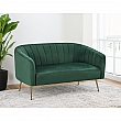 Designový 2-sed, tmavě zelená Velvet látka/gold chrom-zlatý, BAGY