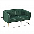 Designový 2-sed, tmavě zelená Velvet látka/gold chrom-zlatý, BAGY