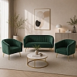 Designový 2-sed, tmavě zelená Velvet látka/gold chrom-zlatý, BAGY
