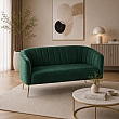 Designový 2-sed, tmavě zelená Velvet látka/gold chrom-zlatý, BAGY