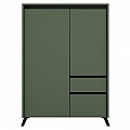 Komoda, smoke zelená/černá, LONGY REG2D1S1K