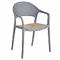 Stohovatelná židle, šedá/béžová, LADIS
